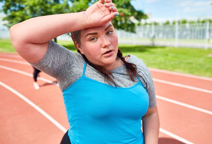 face get red Woman with red face after exercising