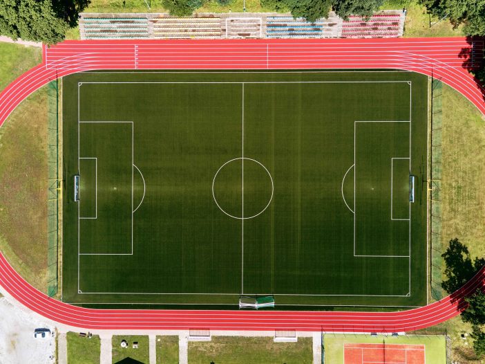A high school soccer track