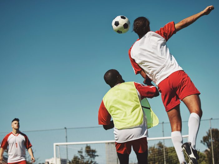 Man puting stamina for soccer game