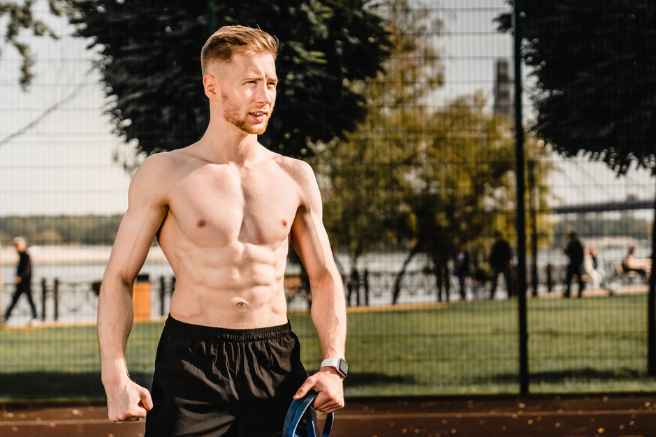 Man looking fit after working out